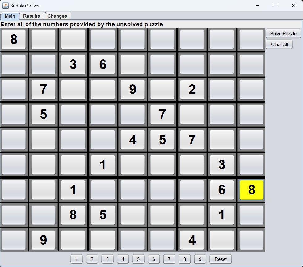 Image of initial Sudoku puzzle